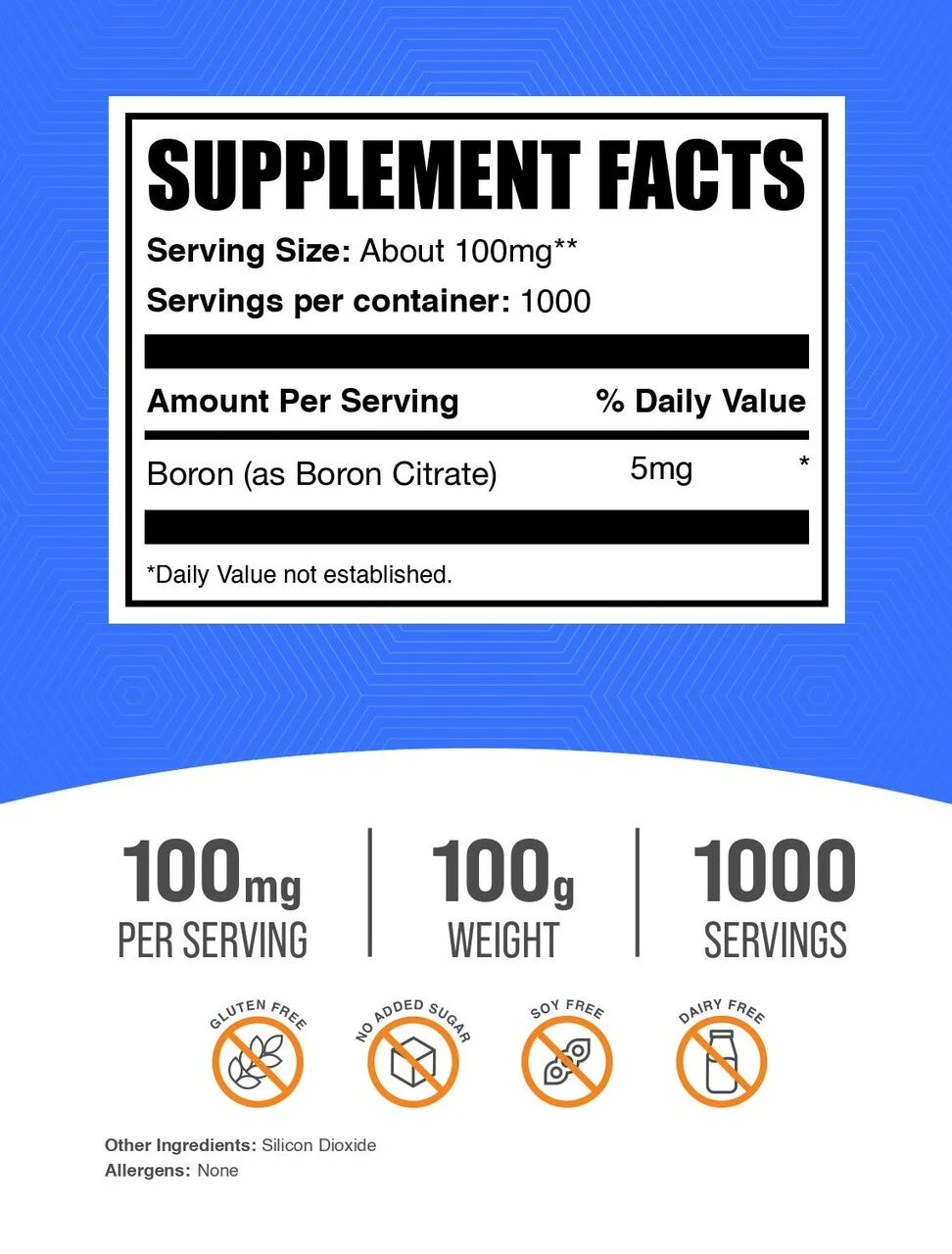 Bulksupplements Boron Citrate Powder - about 100Mg per Serving - 100 Grams (3.5 Oz)